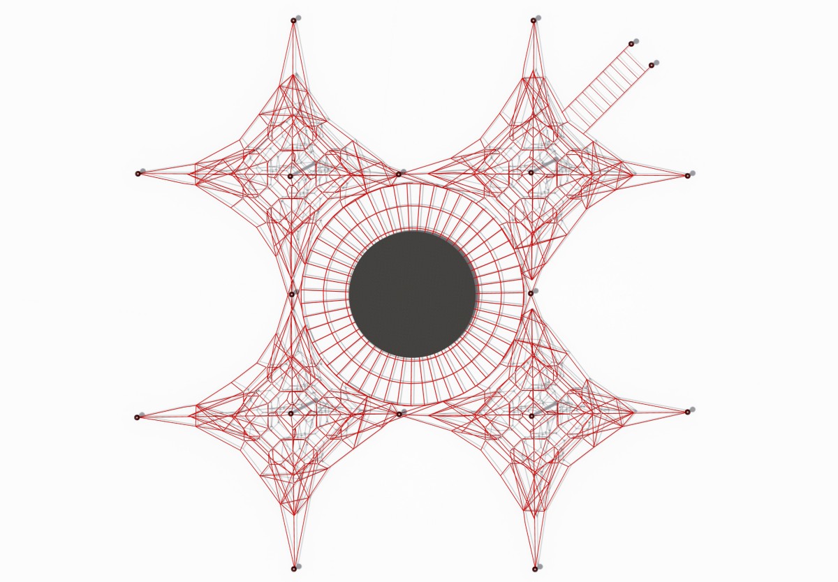 Panoramic display of outdoor children's net climbing frame-5 Панорамная экспозиция уличной детской сетки для лазанья-5