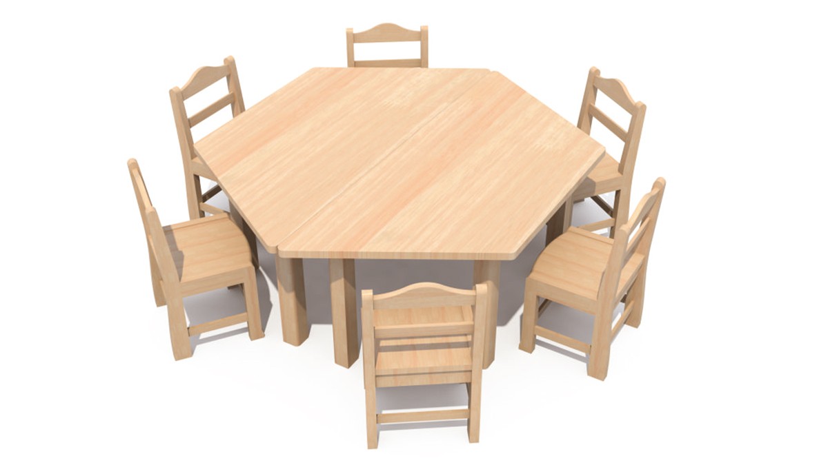Kindergarten desk and chairs (5) Детский стол и стулья (5)