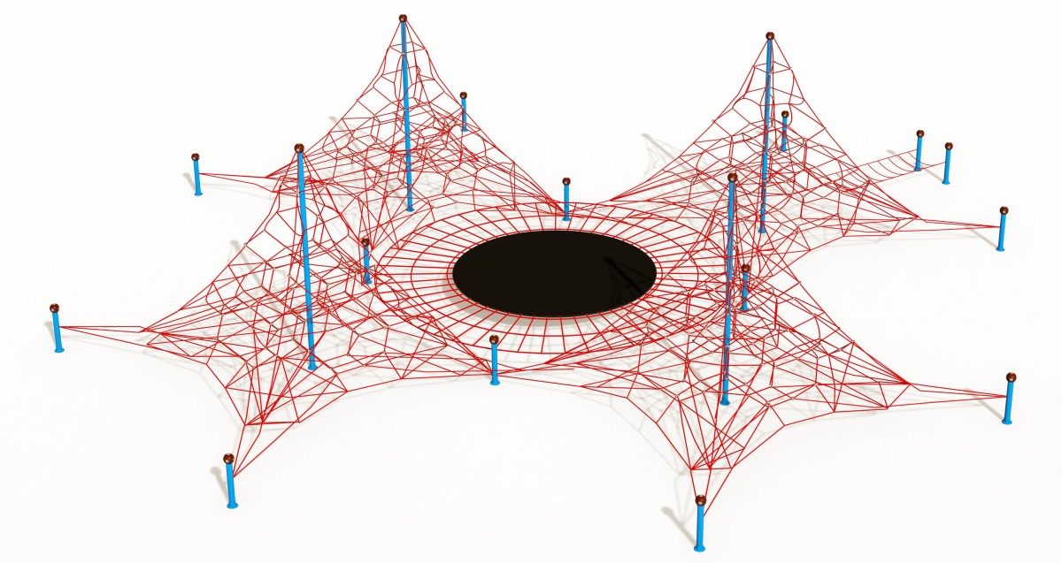 Panoramic display of outdoor children's net climbing frame-2 Панорамная экспозиция уличной детской сетки для лазанья-2