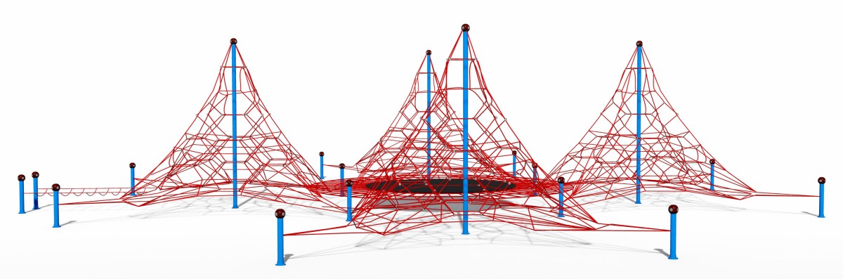 Panoramic display of outdoor children's net climbing frame-3 Панорамная экспозиция уличной детской сетки для лазанья-3