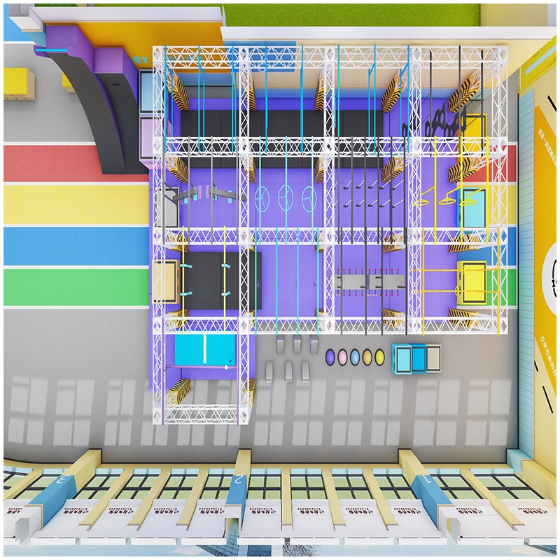 Изготовленная на заказ система обучения воина ниндзя в помещении с полосой препятствий
