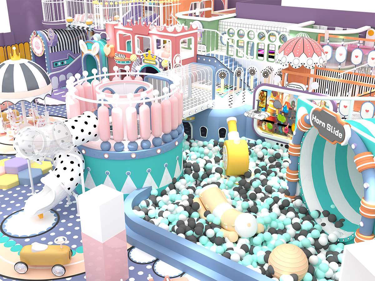 2.Commercial Pastel Color Indoor Playground (2) 2. Коммерческая крытая игровая площадка в пастельных тонах (2)