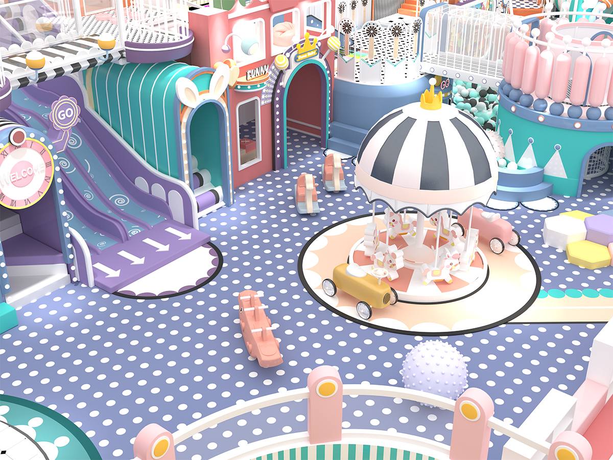2.Commercial Pastel Color Indoor Playground (3) 2.Коммерческая крытая игровая площадка в пастельных тонах (3)