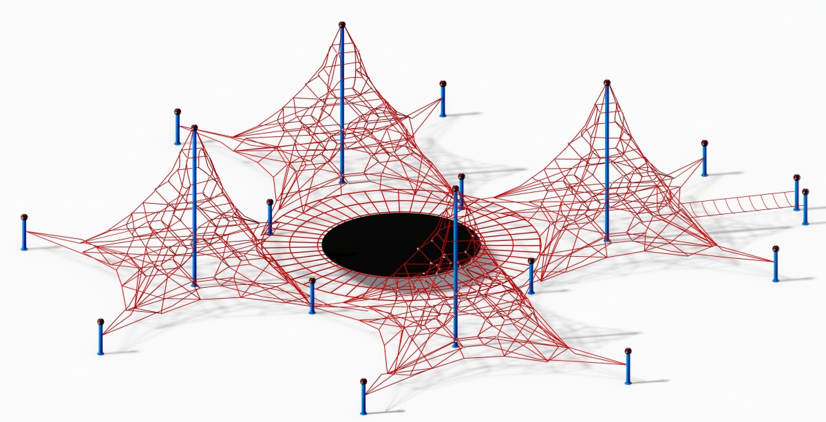 Panoramic display of outdoor children's net climbing frame-4 Панорамная экспозиция уличной детской сетки для лазанья-4