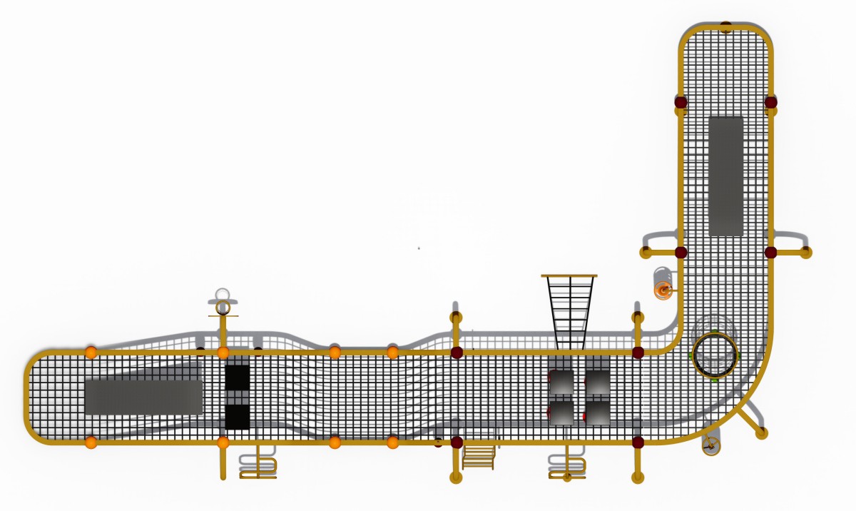 Panoramic display of wavy climbing playground equipment-5 Панорамная экспозиция волнистого оборудования для лазанья-5
