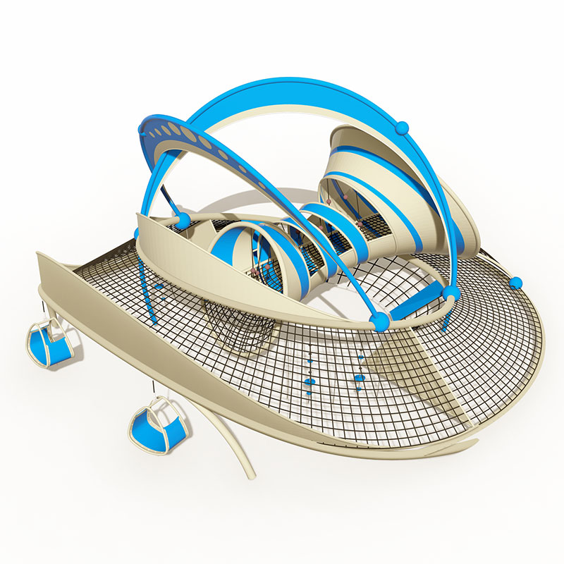 Маленькая садовая игровая площадка для лазания по веревке