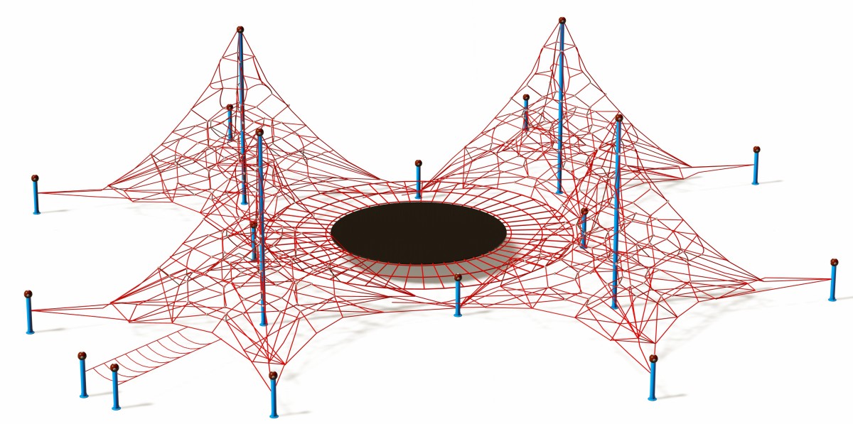Панорамная экспозиция уличной детской сетки для лазанья-2