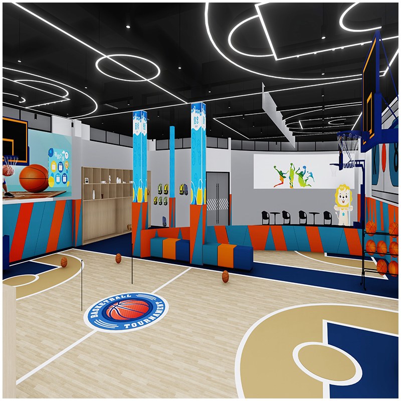 Тренажерное оборудование для детей в помещении с полосой препятствий 