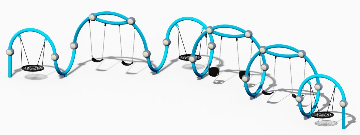 качели для детской площадки на открытом воздухе (4)