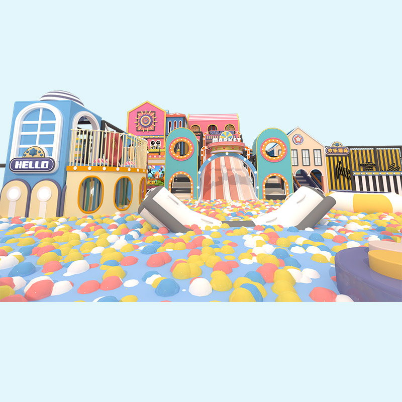 Крытая игровая площадка Maze серии Macaron - поставщик пастельных игровых площадок 