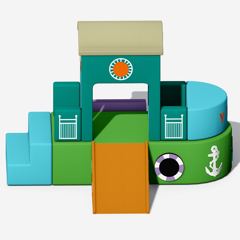 Мягкое игровое оборудование в помещении — лазалка с мягкой подкладкой