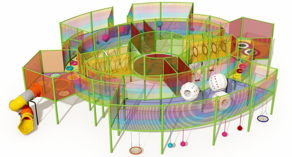 Детский веревочный батут и набор для скалолазания