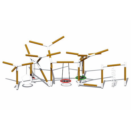 Прочная оцинкованная труба, детские качели на ветке дерева для нескольких человек 