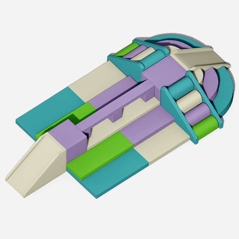 Модульный комплект мягкого игрового альпиниста с перилами в помещении 