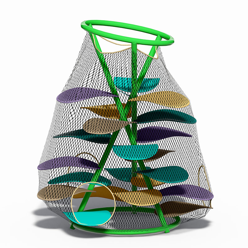 Деревянная и пластиковая рама для лазания на открытом воздухе