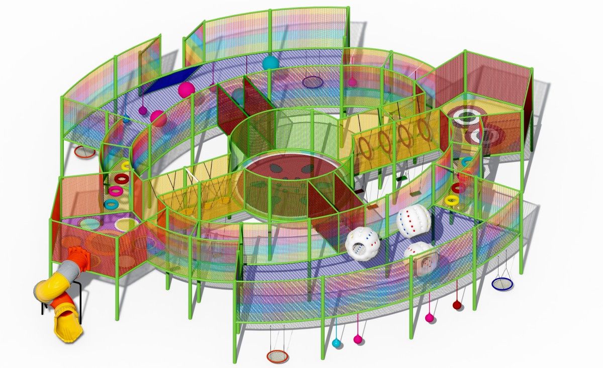 Детский веревочный батут и набор для скалолазания