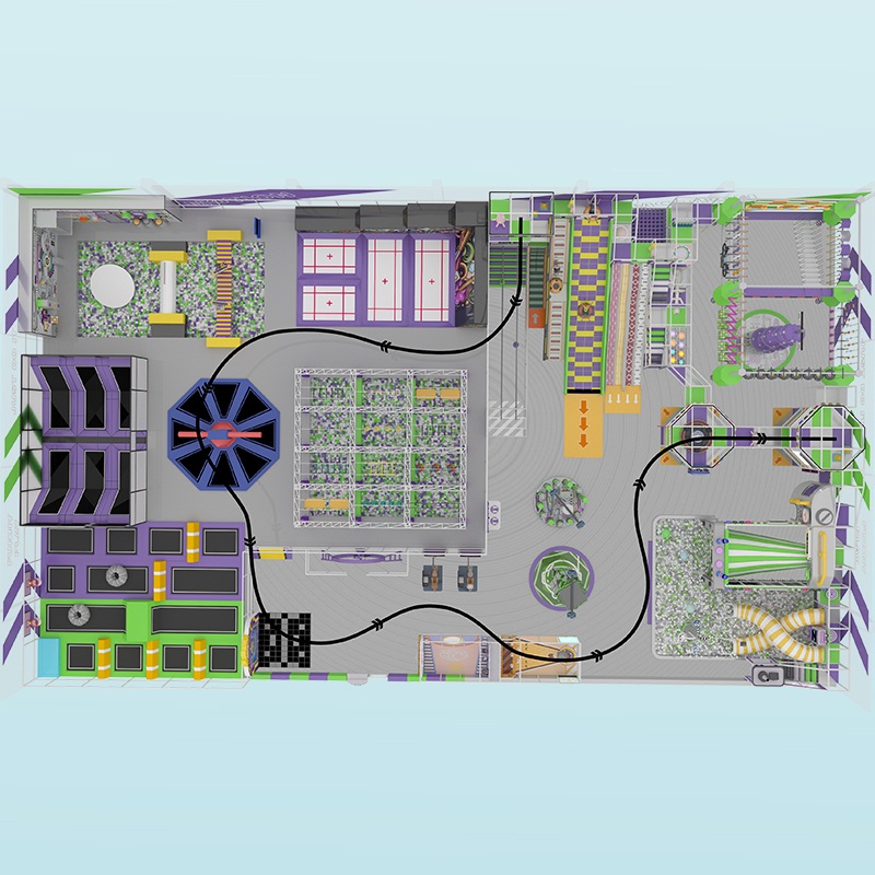 Детский крытый спортивный парк - оборудование для игровых площадок на заказ 