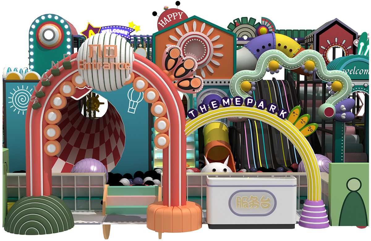 6. Крытая игровая площадка Macaron ярких цветов (1)