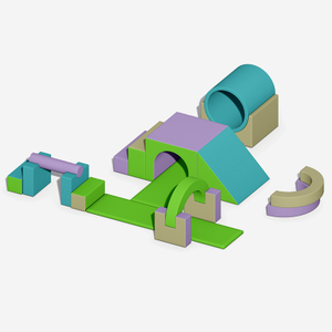 Модульное мягкое игровое оборудование для ползания и лазания в помещении