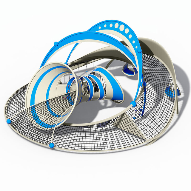 Маленькая садовая игровая площадка для лазания по веревке