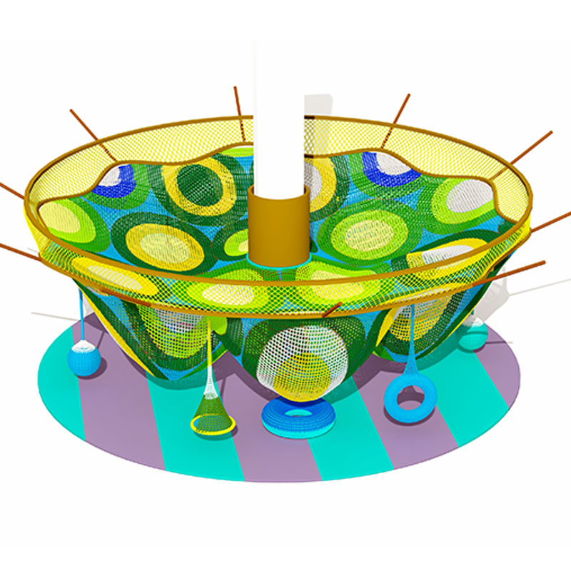 Игровой набор для скалолазания на веревочной сети с мини-площадкой для прыжков