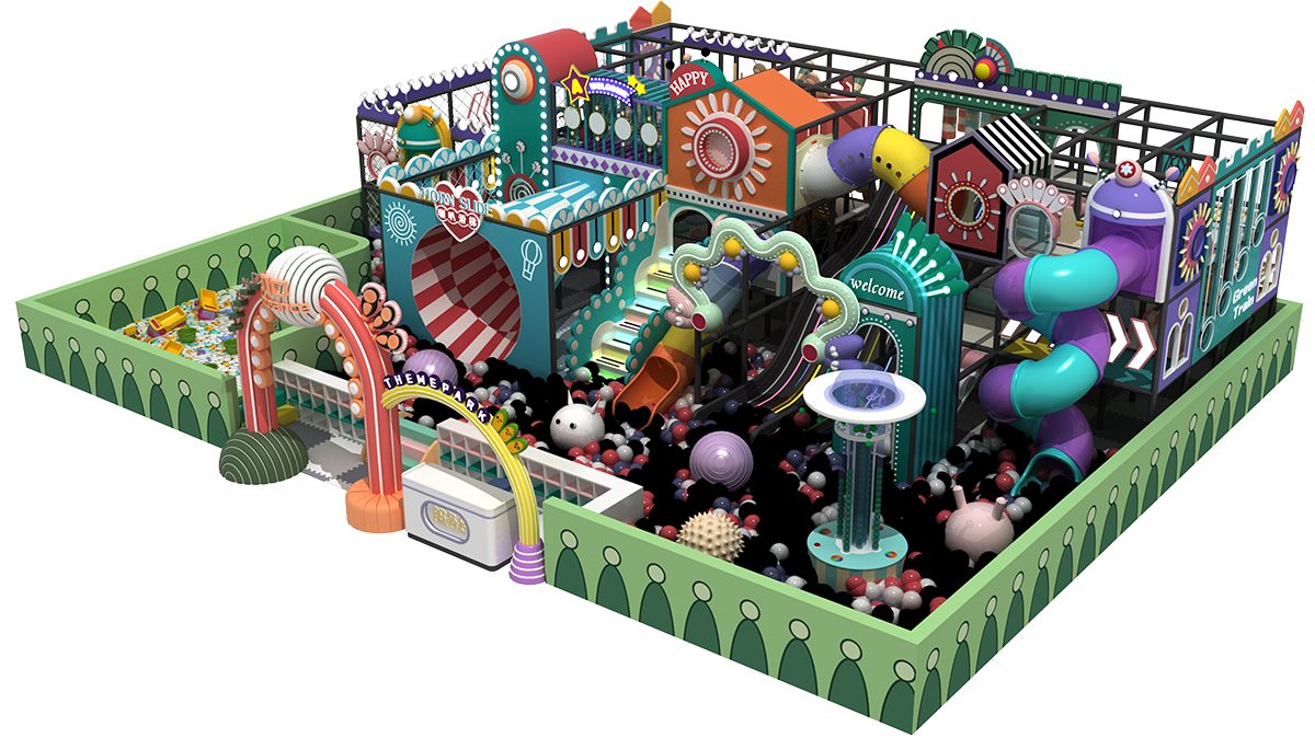 6. Крытая игровая площадка Macaron конфетного цвета (2)