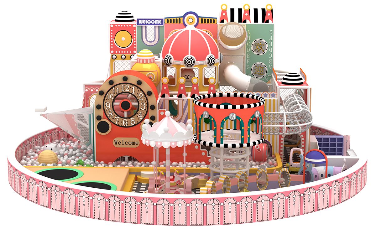 7. Большая крытая игровая площадка в пастельных тонах для торговых центров (4)