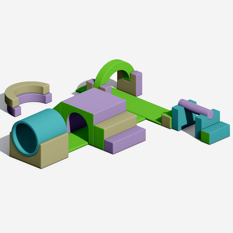 Модульное мягкое игровое оборудование для ползания и лазания в помещении