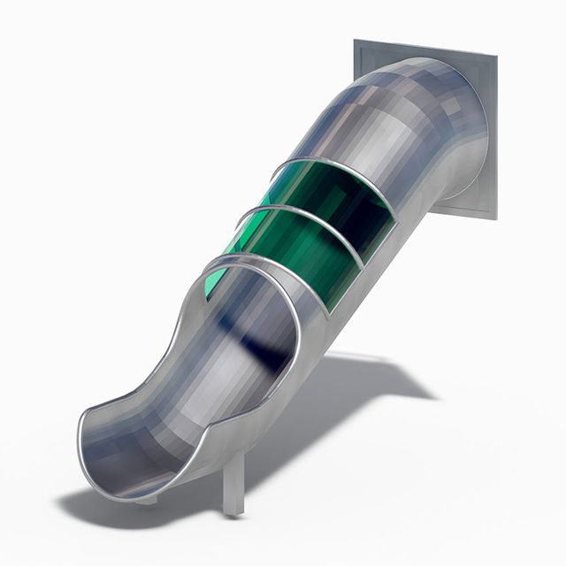 Трубчатая направляющая из нержавеющей стали с зелеными смотровыми окнами