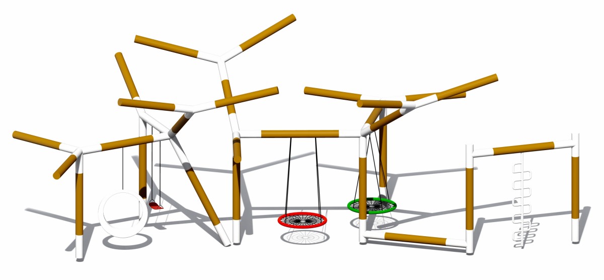Качели на открытом воздухе в форме ветки дерева (4)