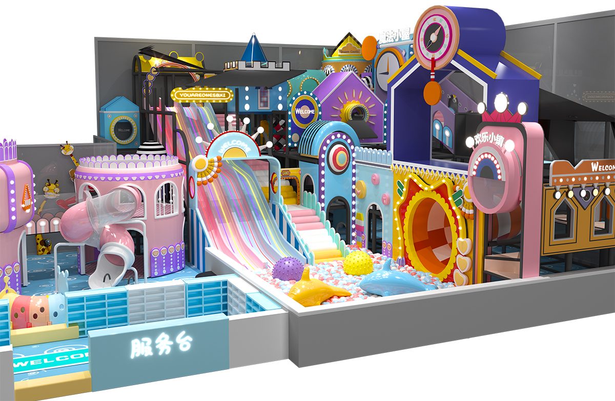 4. Крытая игровая площадка-лабиринт в пастельных тонах (2)