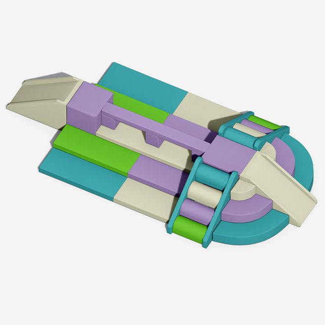 Модульный комплект мягкого игрового альпиниста с перилами в помещении 