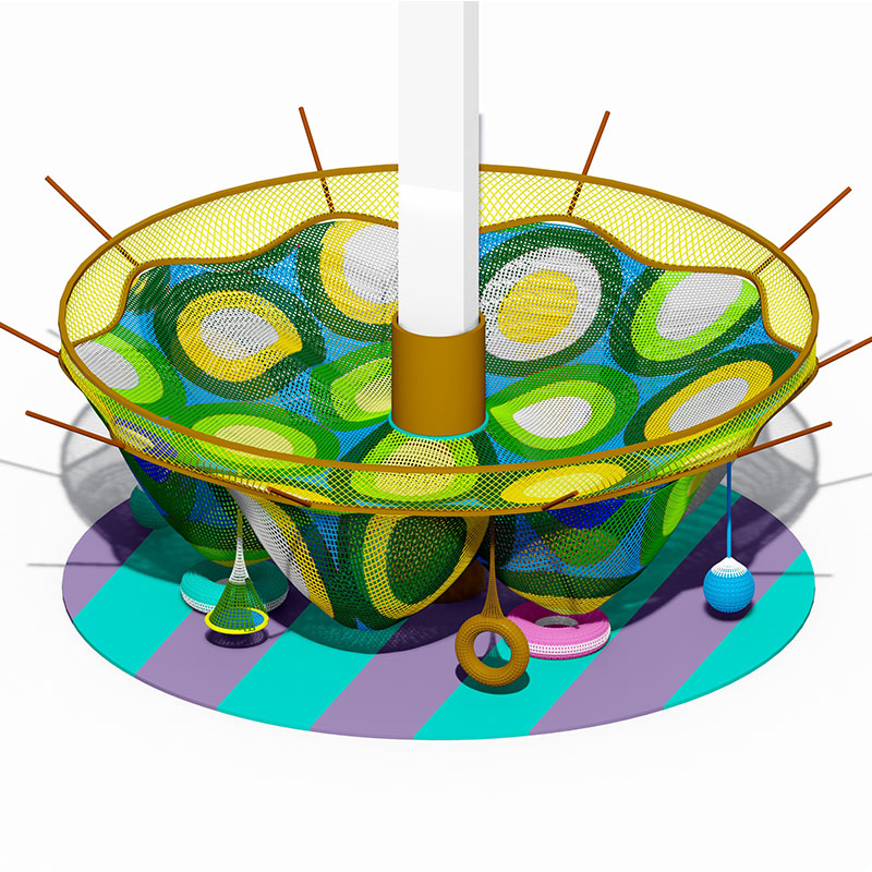 Игровой набор для скалолазания на веревочной сети с мини-площадкой для прыжков