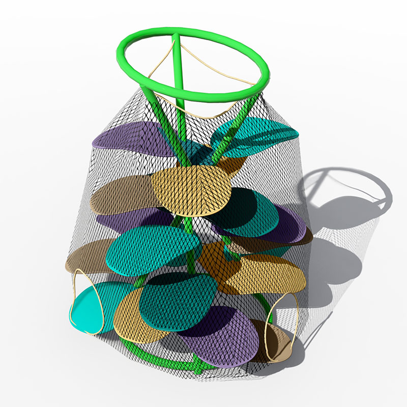 Деревянная и пластиковая рама для лазания на открытом воздухе