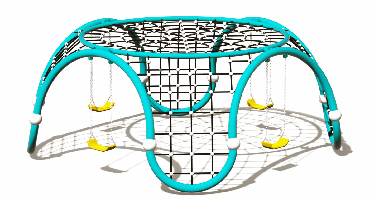 Альпинист-паук-паутина с набором качелей
