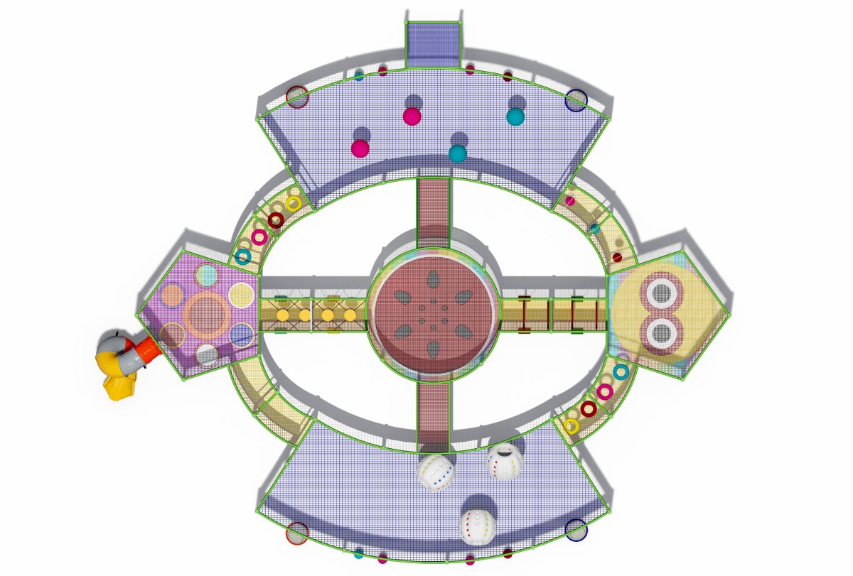 Детский веревочный батут и набор для скалолазания