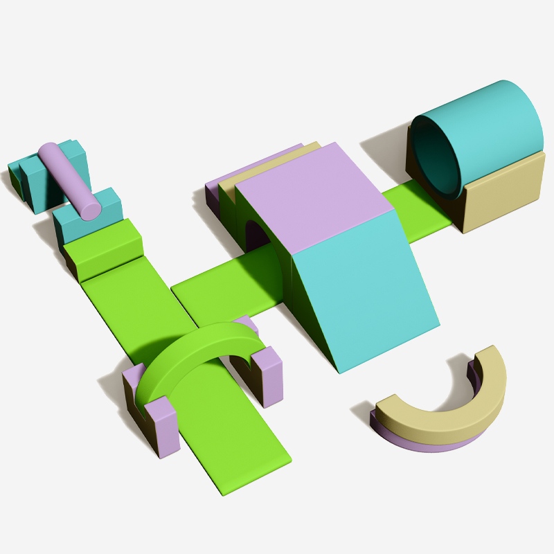 Модульное мягкое игровое оборудование для ползания и лазания в помещении