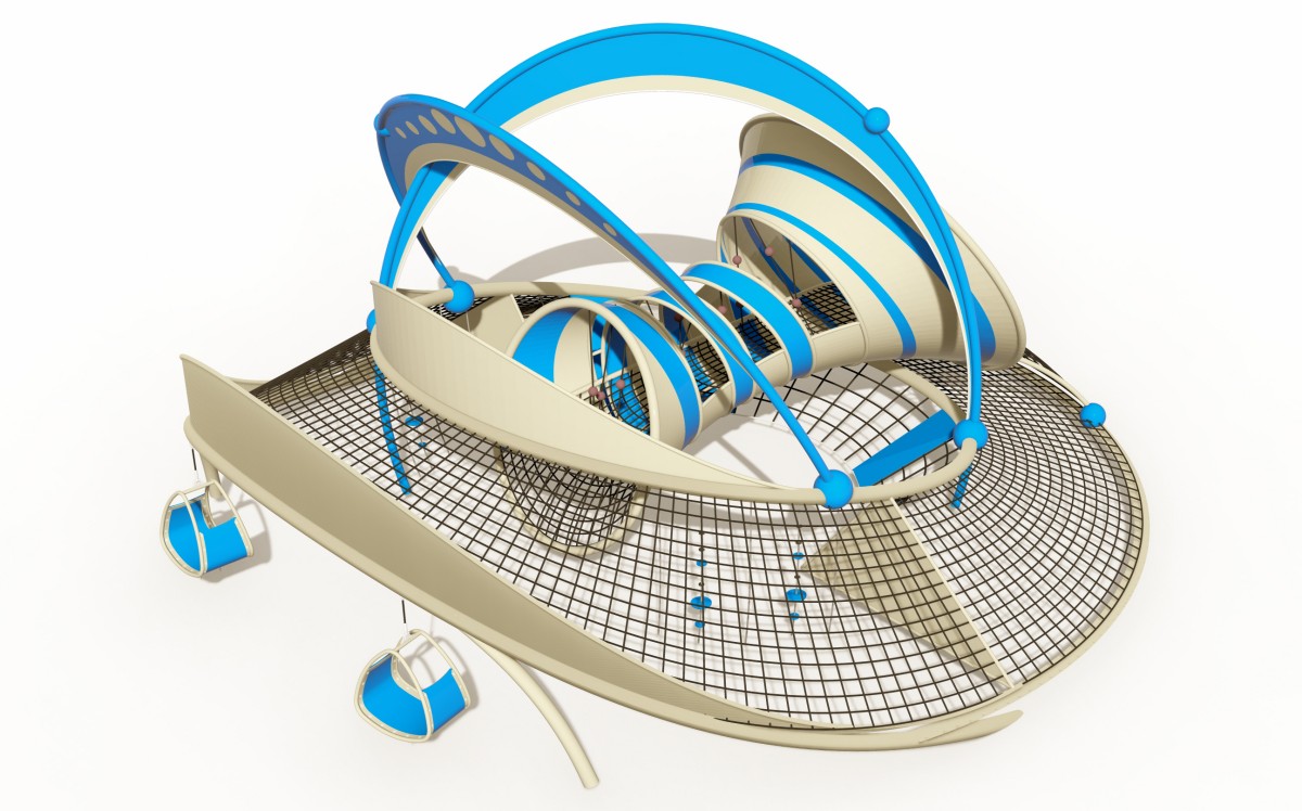 13. Детская площадка с веревочным лазалком -3.