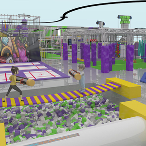 Детский крытый спортивный парк - оборудование для игровых площадок на заказ 