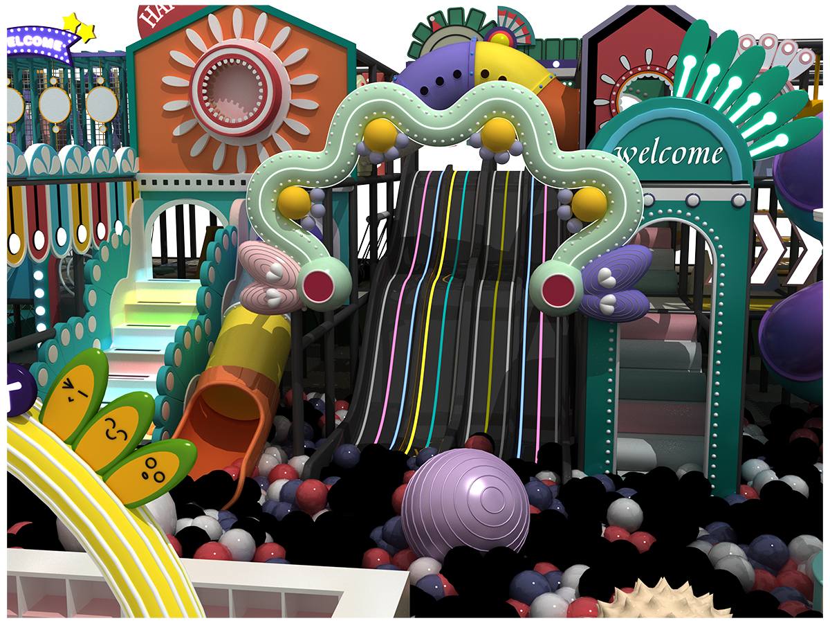 6. Крытая игровая площадка Macaron конфетного цвета (3)