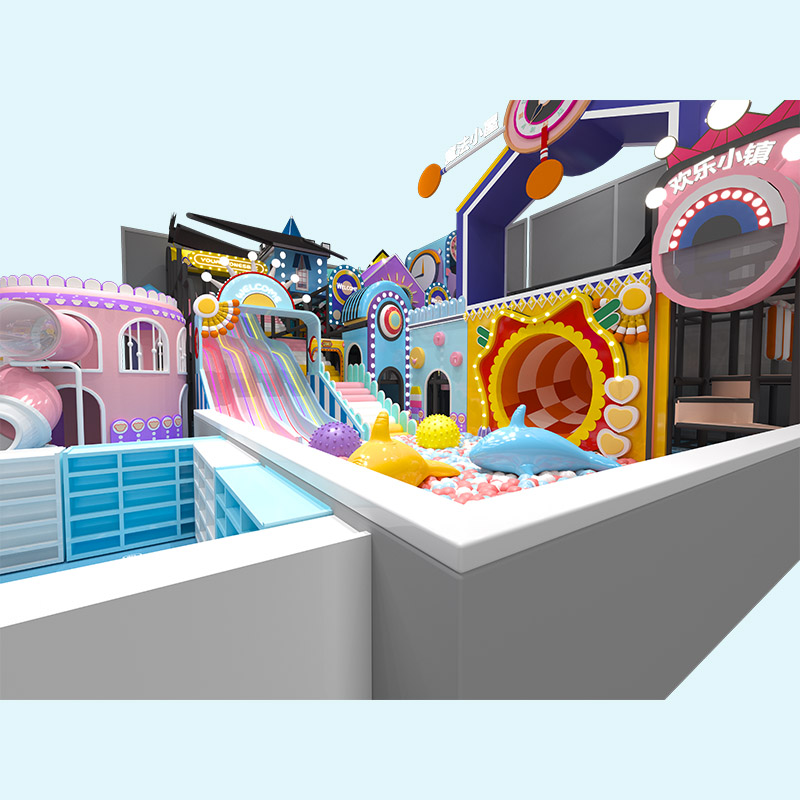 Крытая игровая площадка-лабиринт в пастельных тонах серии Macaron 