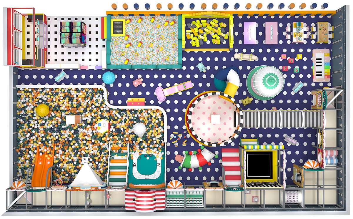 9. Детская площадка &laquo;Красочный макаронный пастельный лабиринт&raquo; (5)