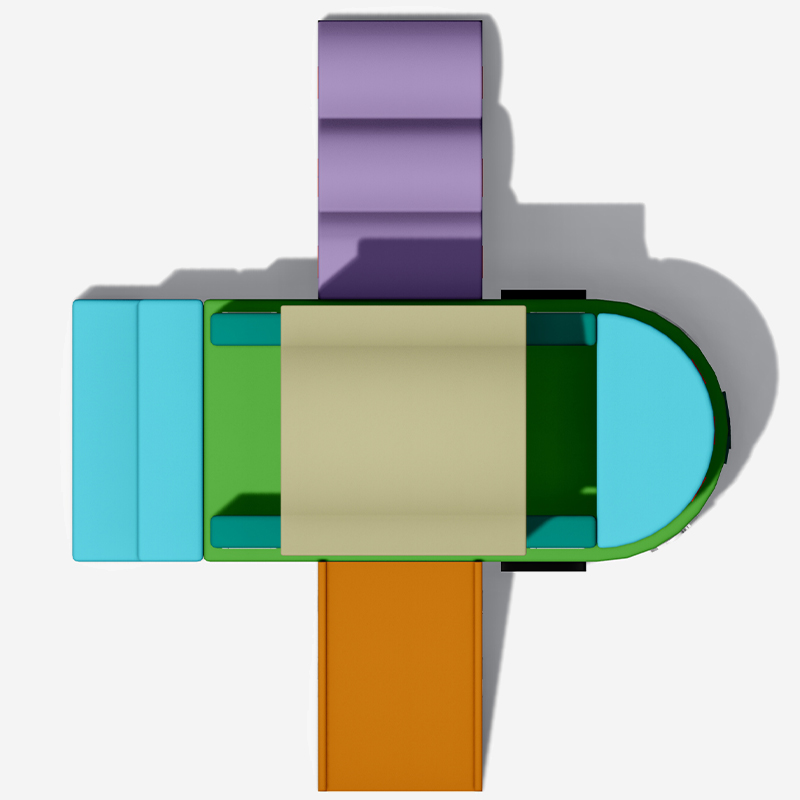 Мягкое игровое оборудование в помещении — лазалка с мягкой подкладкой