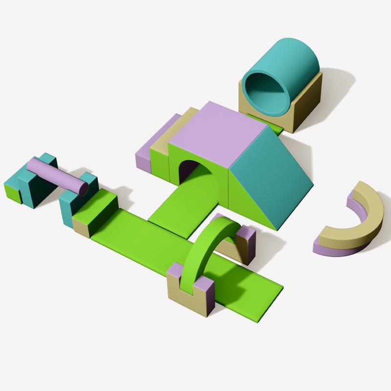 Модульное мягкое игровое оборудование для ползания и лазания в помещении
