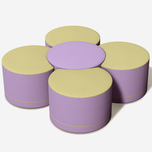 Модульные мягкие игровые табуретки в форме цветка в помещении 