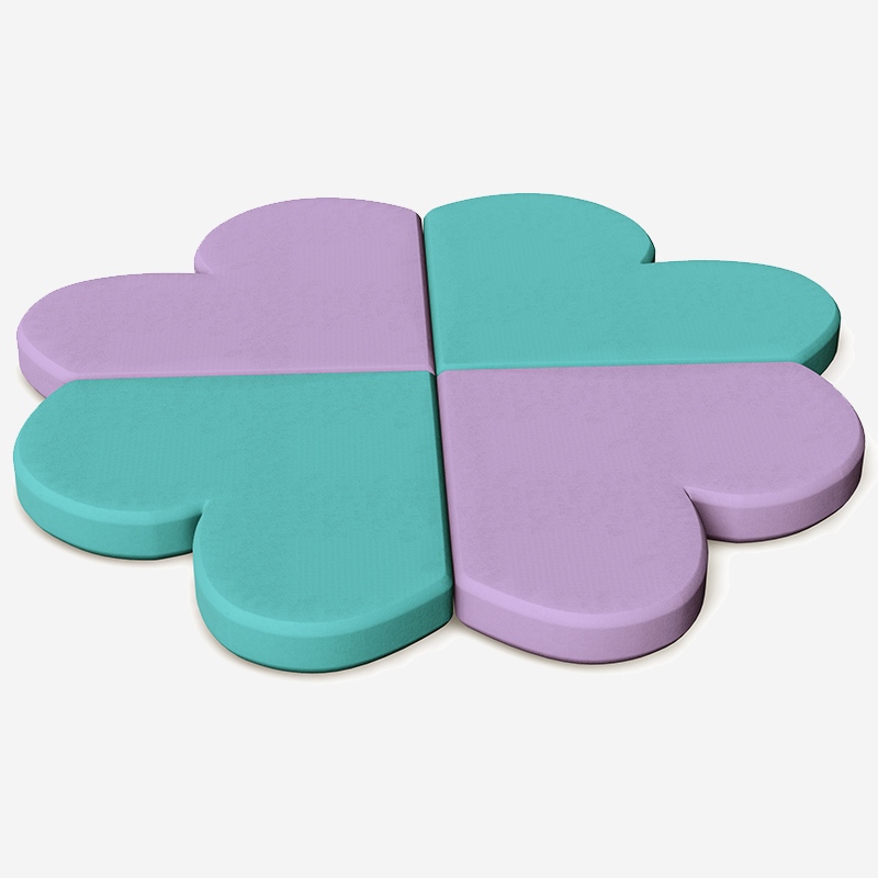 Модульный мягкий игровой коврик в форме клевера для дома