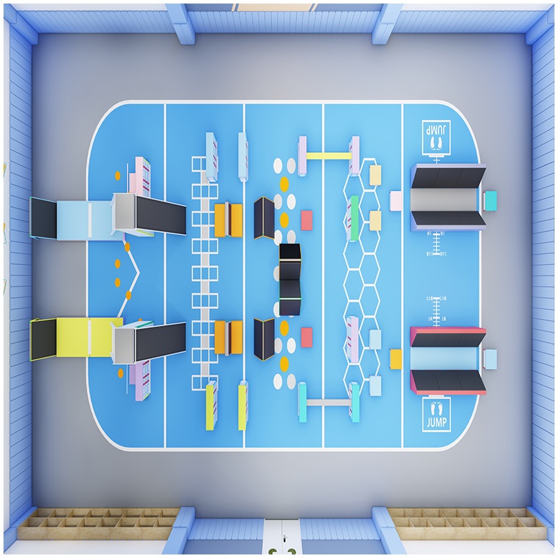 Модульное крытое оборудование для тренировок с полосой препятствий для детей