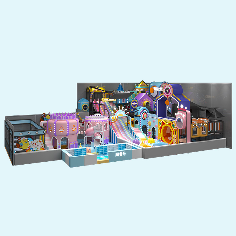 Крытая игровая площадка-лабиринт в пастельных тонах серии Macaron 