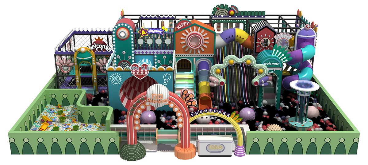 6. Крытая игровая площадка Macaron конфетного цвета (6)