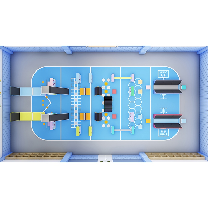 Модульное крытое оборудование для тренировок с полосой препятствий для детей